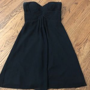 Black White House Black Market Strapless Gown